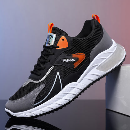 Color-blocked Sneakers Fashion Breathable Lace Up Mesh